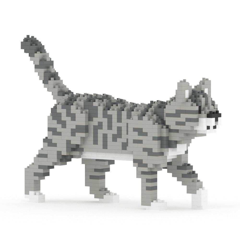 JEKCA EU Grey Tabby Cat Mini 01S Plastic Building Blocks for